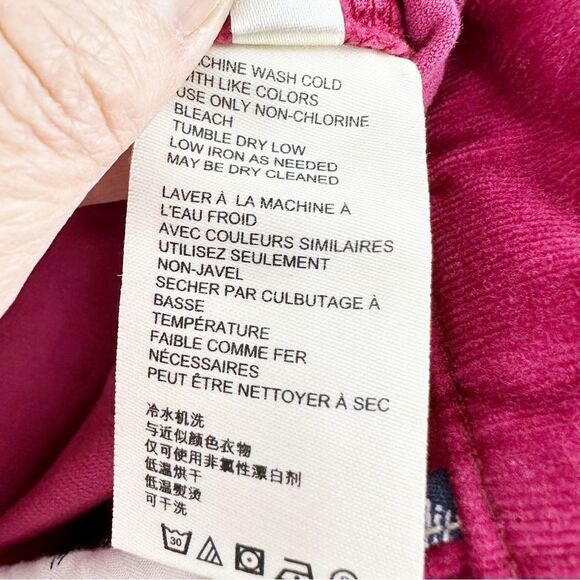 Pilcro Anthro High‎ Rise Skinny Pink Berry Velour Corduroy Pants - Picture 10 of 13